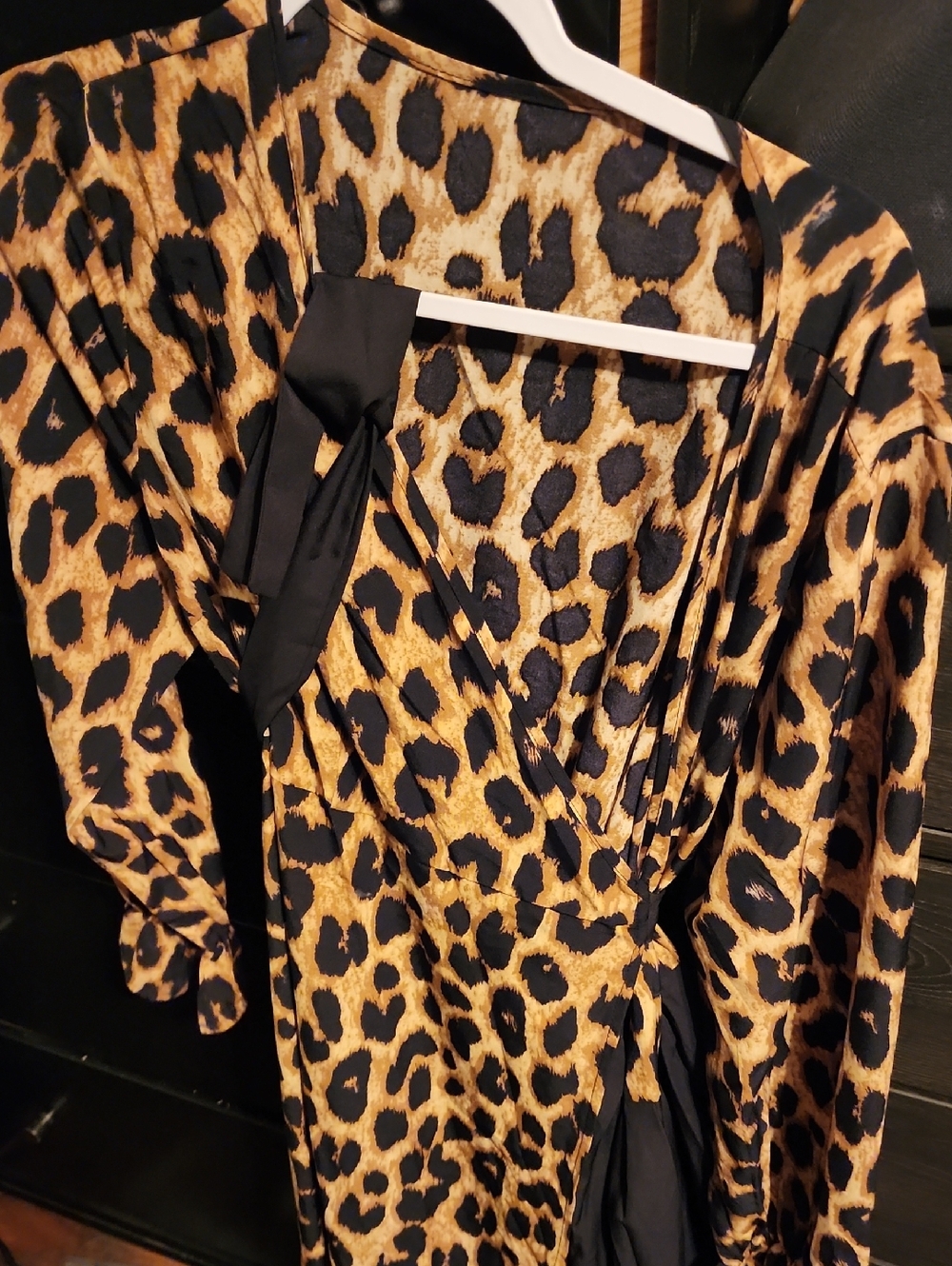 SHEIN Leopard Print Maxi Dress in Black and Brown